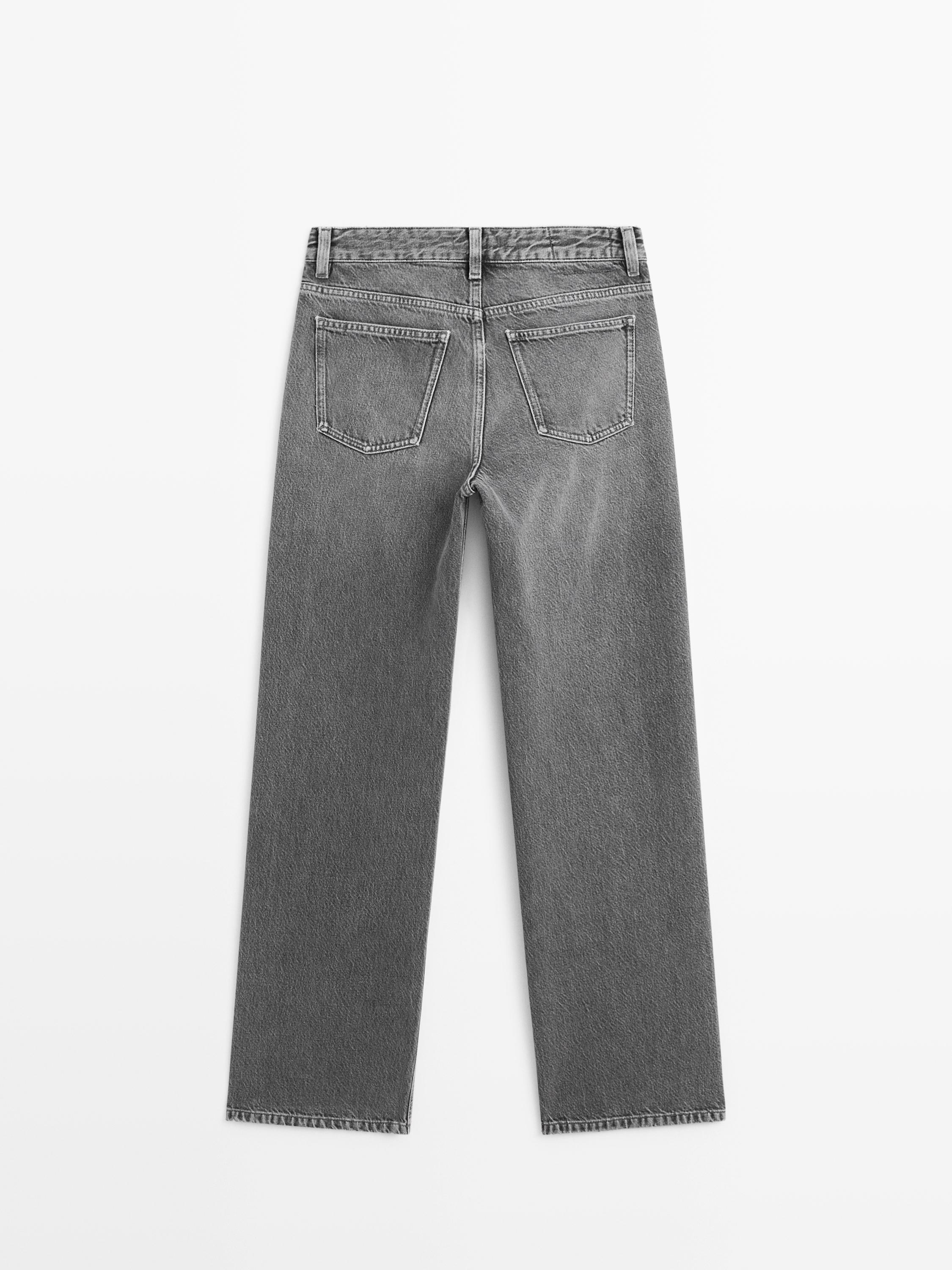 Mid-rise wide-leg jeans